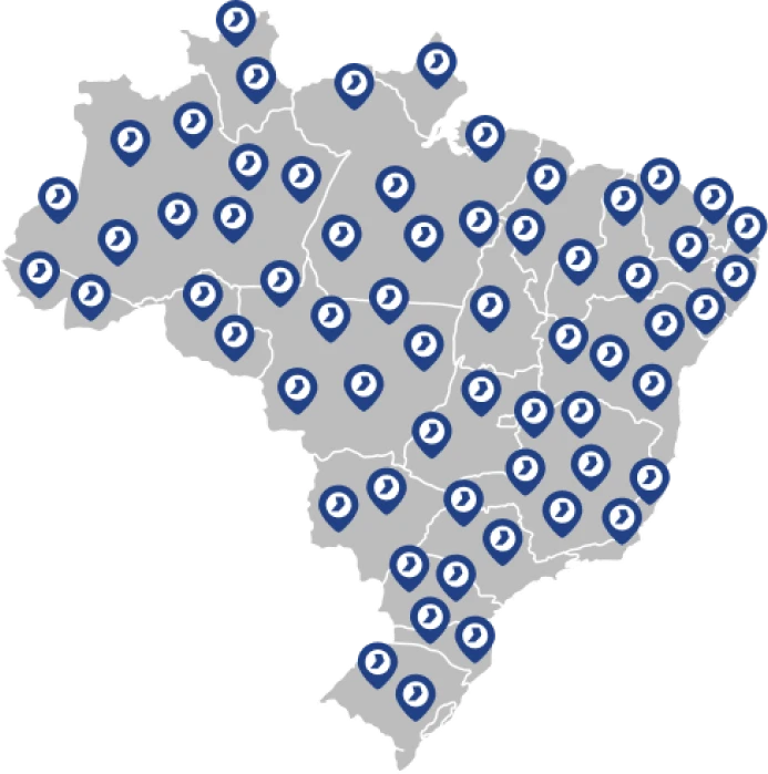 Mapa de cobertura da Premium Clube em todo o Brasil